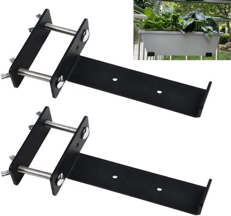 metal railing flower box brackets|balcony planters railing hanging.